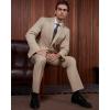 imageWULFUL Mens 2 Piece Suits Slim Fit Two Button Blazer Jacket Pants Set for PartyWedding and BusinessChampagne