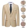 imageWULFUL Mens 2 Piece Suits Slim Fit Two Button Blazer Jacket Pants Set for PartyWedding and BusinessChampagne