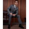 imageWULFUL Mens 2 Piece Suits Slim Fit Two Button Blazer Jacket Pants Set for PartyWedding and BusinessDark Grey
