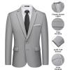imageWULFUL Mens 2 Piece Suits Slim Fit Two Button Blazer Jacket Pants Set for PartyWedding and BusinessLight Gray