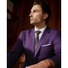 imageWULFUL Mens 2 Piece Suits Slim Fit Two Button Blazer Jacket Pants Set for PartyWedding and BusinessPurple