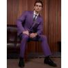 imageWULFUL Mens 2 Piece Suits Slim Fit Two Button Blazer Jacket Pants Set for PartyWedding and BusinessPurple