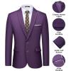 imageWULFUL Mens 2 Piece Suits Slim Fit Two Button Blazer Jacket Pants Set for PartyWedding and BusinessPurple