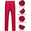 imageWULFUL Mens 2 Piece Suits Slim Fit Two Button Blazer Jacket Pants Set for PartyWedding and BusinessRed