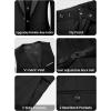 imageWULFUL Mens 3 Piece Suits Slim Fit Tuxedo Suit Set One Button Shawl Lapel Blazer Jacket Vest Pants Set for Prom BusinessBlack