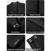 imageWULFUL Mens 3 Piece Suits Slim Fit Tuxedo Suit Set One Button Shawl Lapel Blazer Jacket Vest Pants Set for Prom BusinessBlack