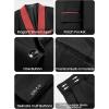imageWULFUL Mens 3 Piece Suits Slim Fit Tuxedo Suit Set One Button Shawl Lapel Blazer Jacket Vest Pants Set for Prom BusinessBlack Red Lapel