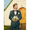 imageWULFUL Mens 3 Piece Suits Slim Fit Tuxedo Suit Set One Button Shawl Lapel Blazer Jacket Vest Pants Set for Prom BusinessDark Green