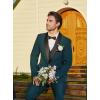 imageWULFUL Mens 3 Piece Suits Slim Fit Tuxedo Suit Set One Button Shawl Lapel Blazer Jacket Vest Pants Set for Prom BusinessDark Green