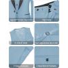 imageWULFUL Mens 3 Piece Suits Slim Fit Tuxedo Suit Set One Button Shawl Lapel Blazer Jacket Vest Pants Set for Prom BusinessLight Blue