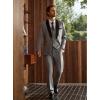 imageWULFUL Mens 3 Piece Suits Slim Fit Tuxedo Suit Set One Button Shawl Lapel Blazer Jacket Vest Pants Set for Prom BusinessLight Grey