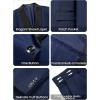 imageWULFUL Mens 3 Piece Suits Slim Fit Tuxedo Suit Set One Button Shawl Lapel Blazer Jacket Vest Pants Set for Prom BusinessNavy