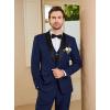 imageWULFUL Mens 3 Piece Suits Slim Fit Tuxedo Suit Set One Button Shawl Lapel Blazer Jacket Vest Pants Set for Prom BusinessNavy