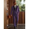 imageWULFUL Mens 3 Piece Suits Slim Fit Tuxedo Suit Set One Button Shawl Lapel Blazer Jacket Vest Pants Set for Prom BusinessPurple