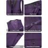 imageWULFUL Mens 3 Piece Suits Slim Fit Tuxedo Suit Set One Button Shawl Lapel Blazer Jacket Vest Pants Set for Prom BusinessPurple