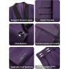 imageWULFUL Mens 3 Piece Suits Slim Fit Tuxedo Suit Set One Button Shawl Lapel Blazer Jacket Vest Pants Set for Prom BusinessPurple