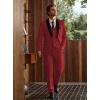 imageWULFUL Mens 3 Piece Suits Slim Fit Tuxedo Suit Set One Button Shawl Lapel Blazer Jacket Vest Pants Set for Prom BusinessRed