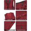 imageWULFUL Mens 3 Piece Suits Slim Fit Tuxedo Suit Set One Button Shawl Lapel Blazer Jacket Vest Pants Set for Prom BusinessRed