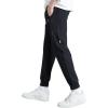 imageWULFUL Mens Athletic Running Joggers Workout Gym Pants Lightweight Track Casual Pant with Zipper PocketsBlack