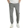imageWULFUL Mens Athletic Running Joggers Workout Gym Pants Lightweight Track Casual Pant with Zipper PocketsGrey