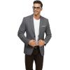 imageWULFUL Mens Casual Blazer Suit Jackets Slim Fit Two Button Sport Coats Lightweight Business JacketDeep Grey