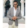 imageWULFUL Mens Casual Sport Coat Blazer Lightweight One Button Suit JacketsDark Grey