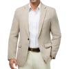 imageWULFUL Mens Casual Sport Coat Blazer Lightweight One Button Suit JacketsLight Brown