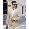 imageWULFUL Mens Casual Sport Coat Blazer Lightweight One Button Suit JacketsLight Brownnew