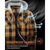 imageWULFUL Mens Cotton Plaid Shirts Jacket Fleece Lined Flannel Shirts with HoodBlack Yellow976