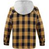 imageWULFUL Mens Cotton Plaid Shirts Jacket Fleece Lined Flannel Shirts with HoodBlack Yellow976