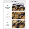 imageWULFUL Mens Cotton Plaid Shirts Jacket Fleece Lined Flannel Shirts with HoodBlack Yellow976