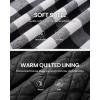 imageWULFUL Mens Cotton Plaid Shirts Jacket Fleece Lined Flannel Shirts with HoodBlack649