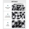 imageWULFUL Mens Cotton Plaid Shirts Jacket Fleece Lined Flannel Shirts with HoodBlack649