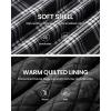 imageWULFUL Mens Cotton Plaid Shirts Jacket Fleece Lined Flannel Shirts with HoodBlack758