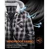 imageWULFUL Mens Cotton Plaid Shirts Jacket Fleece Lined Flannel Shirts with HoodBlack758