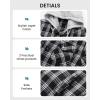imageWULFUL Mens Cotton Plaid Shirts Jacket Fleece Lined Flannel Shirts with HoodBlack758