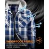 imageWULFUL Mens Cotton Plaid Shirts Jacket Fleece Lined Flannel Shirts with HoodNavy768