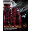 imageWULFUL Mens Cotton Plaid Shirts Jacket Fleece Lined Flannel Shirts with HoodRed711