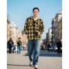 imageWULFUL Mens Flannel Plaid Shirts Jacket Fleece Lined Winter Shirts Soft Warm Coat with Hood for MenBlack Yellow976