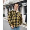 imageWULFUL Mens Flannel Plaid Shirts Jacket Fleece Lined Winter Shirts Soft Warm Coat with Hood for MenBlack Yellow976