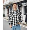 imageWULFUL Mens Flannel Plaid Shirts Jacket Fleece Lined Winter Shirts Soft Warm Coat with Hood for MenBlack649
