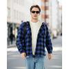 imageWULFUL Mens Flannel Plaid Shirts Jacket Fleece Lined Winter Shirts Soft Warm Coat with Hood for MenBlue804