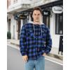 imageWULFUL Mens Flannel Plaid Shirts Jacket Fleece Lined Winter Shirts Soft Warm Coat with Hood for MenBlue804