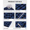 imageWULFUL Mens Flannel Plaid Shirts Jacket Fleece Lined Winter Shirts Soft Warm Coat with Hood for MenBlue804