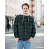imageWULFUL Mens Flannel Plaid Shirts Jacket Fleece Lined Winter Shirts Soft Warm Coat with Hood for MenGreen813