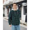 imageWULFUL Mens Flannel Plaid Shirts Jacket Fleece Lined Winter Shirts Soft Warm Coat with Hood for MenGreen813