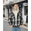 imageWULFUL Mens Flannel Plaid Shirts Jacket Fleece Lined Winter Shirts Soft Warm Coat with Hood for MenGrey567