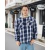 imageWULFUL Mens Flannel Plaid Shirts Jacket Fleece Lined Winter Shirts Soft Warm Coat with Hood for MenNavy768