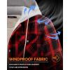 imageWULFUL Mens Flannel Plaid Shirts Jacket Fleece Lined Winter Shirts Soft Warm Coat with Hood for MenRed711