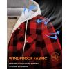 imageWULFUL Mens Flannel Plaid Shirts Jacket Fleece Lined Winter Shirts Soft Warm Coat with Hood for MenRed798